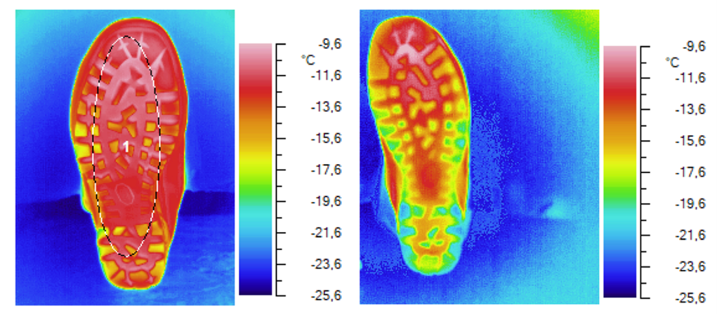 Termal images acquired at the end of the test for MODEL A and MODEL B