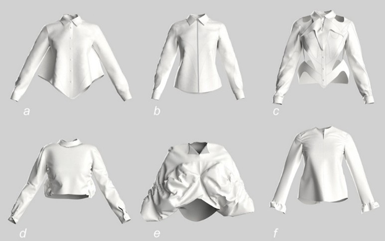 Six variants of modifications of blouse by deconstruction
