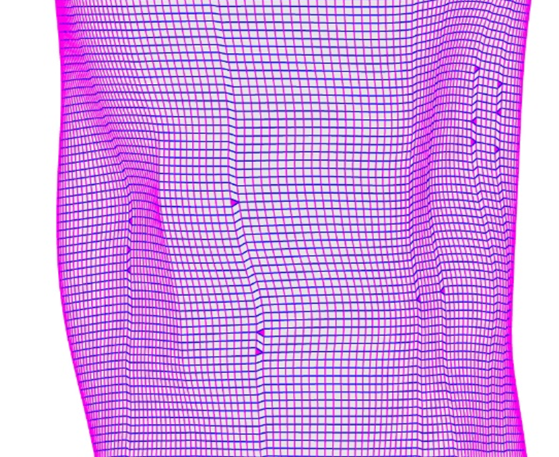 3D Knie geometry separated into polygons as knitting cells